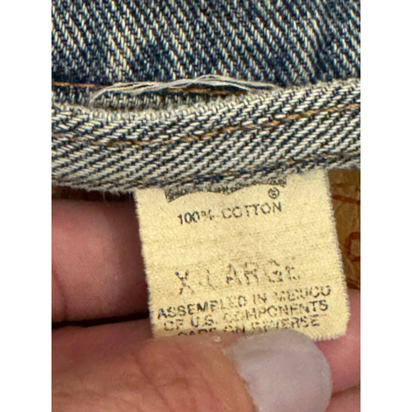 Vtg 80s Levi’s Denim Tucker Jacket Harley-Davidson Patch Made in USA Sz XL - Picture 11 of 14